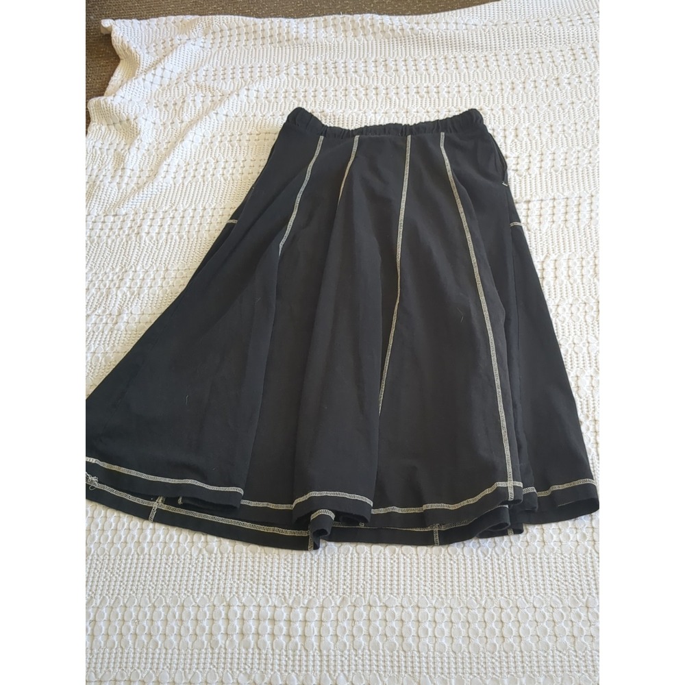 We The Free Free-Est Strada Midi Skirt Sz XS Black White Piping Waist 27" - Picture 6 of 9